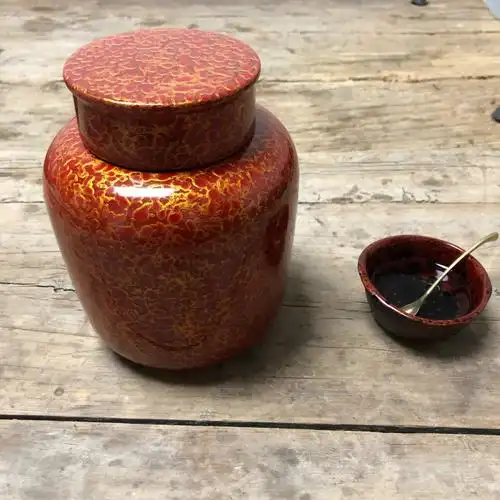 徽州犀皮漆 48道漆艺 打磨推光 #大漆工艺  #茶叶罐