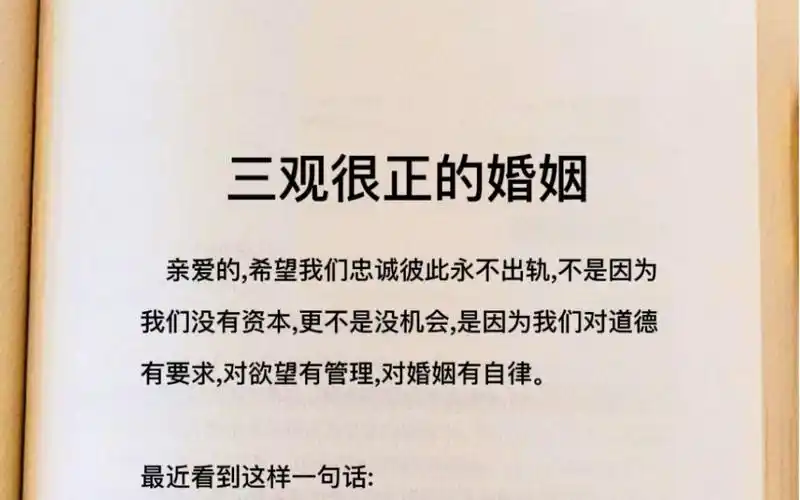 三观很正的婚姻