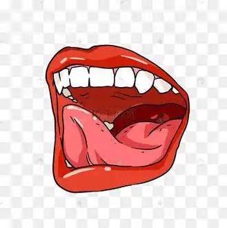 张开的大嘴巴手绘图