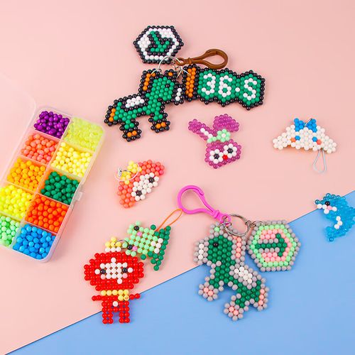 tatanice水雾魔珠玩具女孩拼豆豆套装手工diy拼图2000粒魔法珠生日