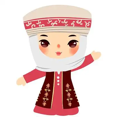 柯尔克孜族民族服饰q版卡通人物少数民族服装png素材卡通少数民族人数