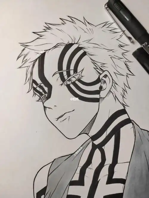 手绘鬼灭之刃猗窝座