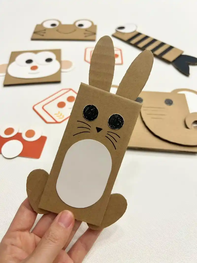 快递箱变废为宝|一组超简单的纸皮画小动物