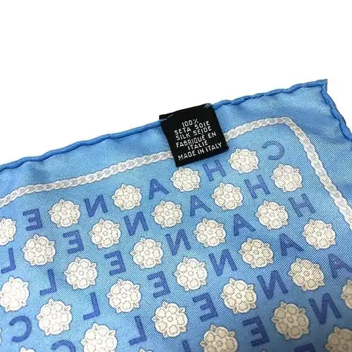 chanel香奈儿迷你围巾山茶花围巾丝绸蓝色女装