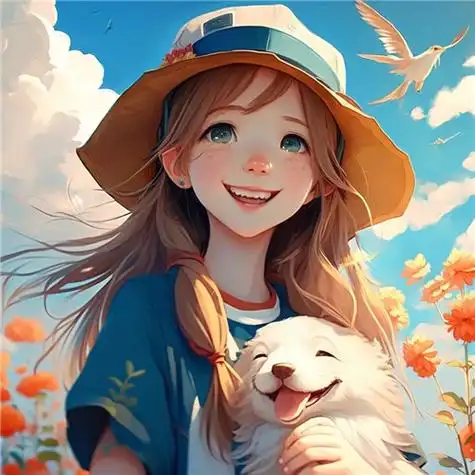 动漫开心爱笑女生高清头像图片