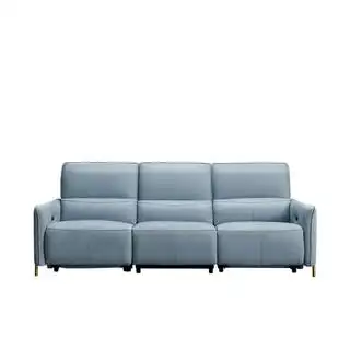 cheers 芝华仕 10575m 真皮电动沙发 三人位 雾霾蓝