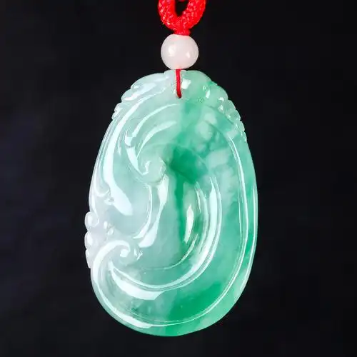 穗南 翡翠吊坠 玉如意吊坠 含绳附证书