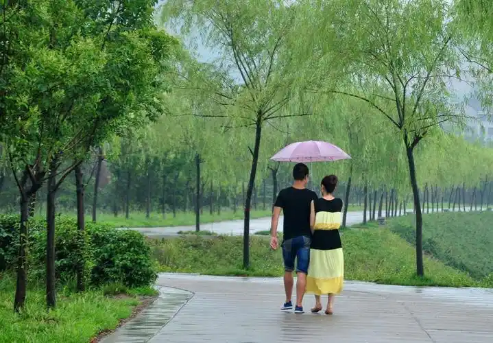 雨中小情侣