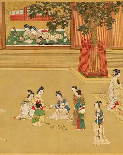 汉宫春晓图免费中国古代房内考插画