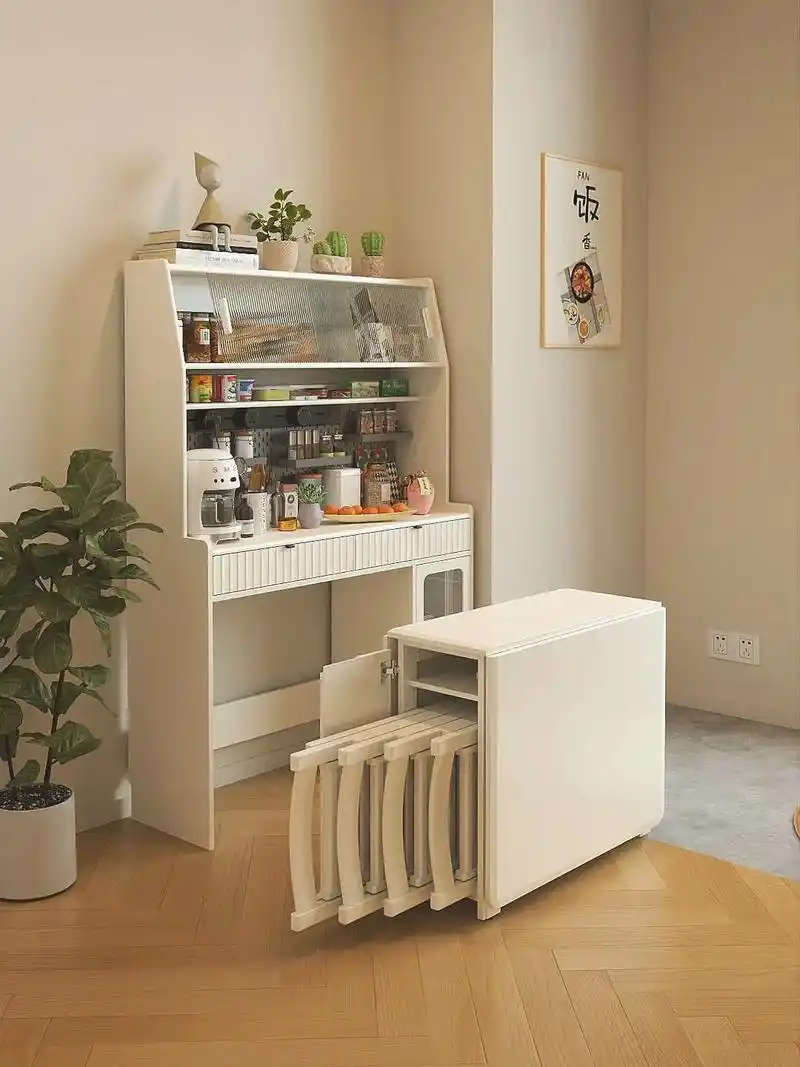 一体式"折叠餐桌" "餐边柜" 太适合小户型了!不占空间同时 - 抖音