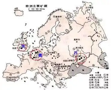 欧洲煤矿资源的分布,对欧洲各国的工业化,近代化和历史发展有着巨大的