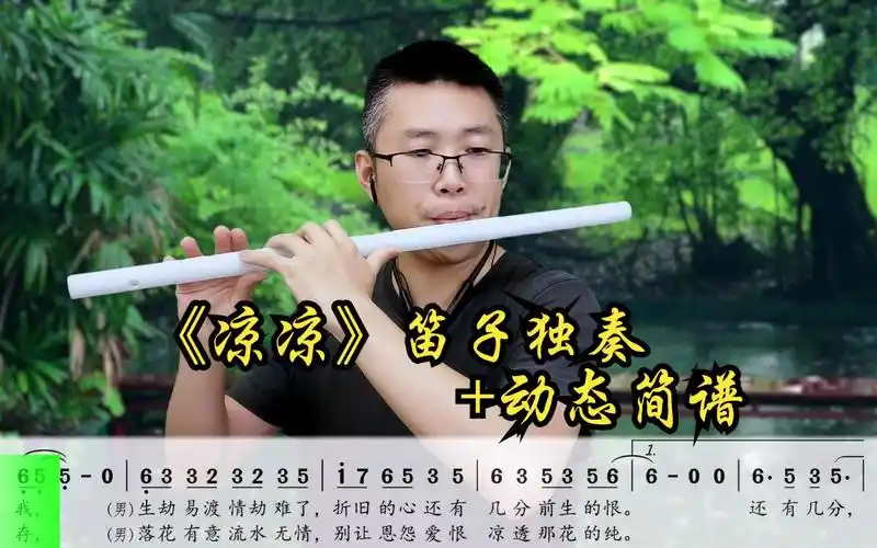 【笛子】《凉凉》笛子独奏 动态简谱 动态曲谱