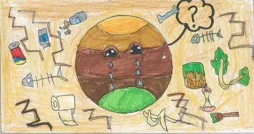 哭泣的地球妈妈简笔画