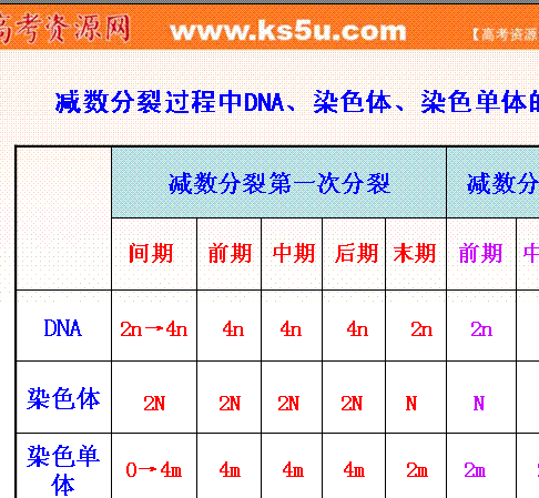 知识框架 减数分裂过程中dna,染色体,染色单体的数量变化-高考资源网