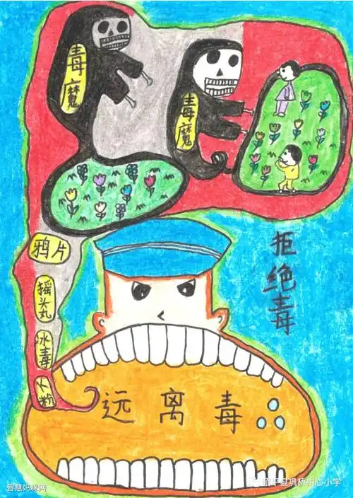626国际禁毒日小学生儿童绘画作品