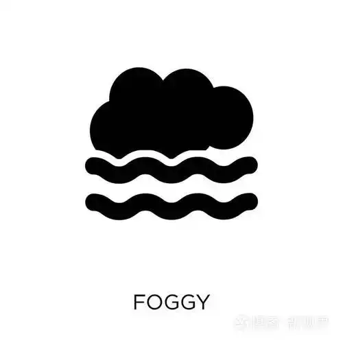 雾蒙蒙的图标从天气收集的雾符号设计简单的元素向量例证在白色背景
