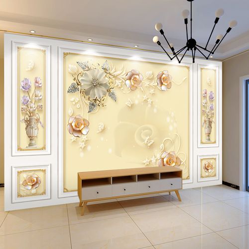 电视背景墙壁纸现代简约3d立体墙纸客厅8d壁画5d影视墙布装饰大气