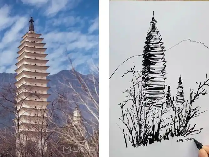 用速写记录一种建筑第247天云南大理古城