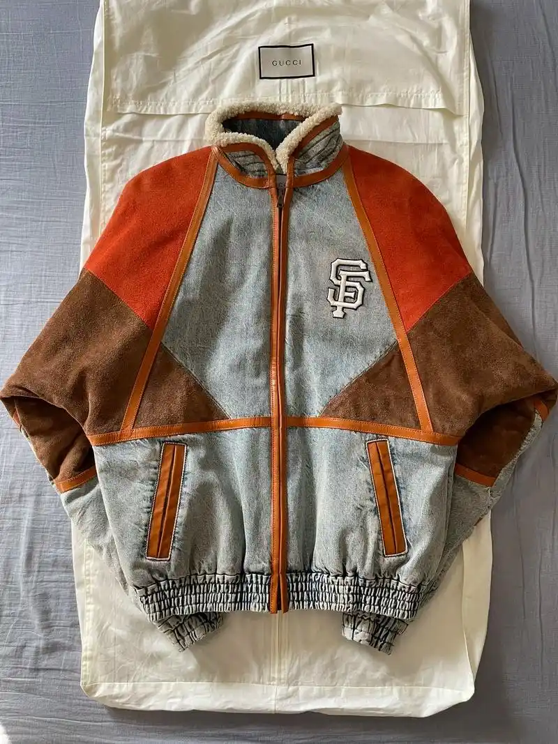 gucci18fw皮毛一体牛仔外套