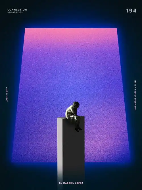 超现实主义23款太空元素的海报作品