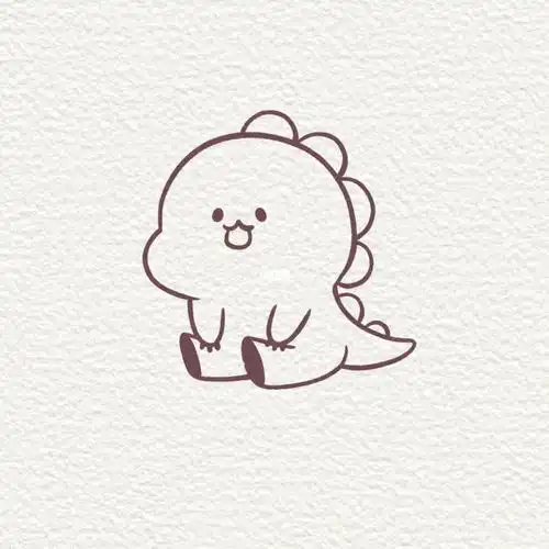 可爱小恐龙简笔画步骤qq涂鸦