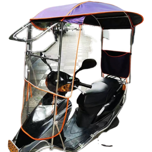 全不锈钢电动车雨棚遮雨棚摩托车踏板车防晒防雨罩遮阳伞新款挡风