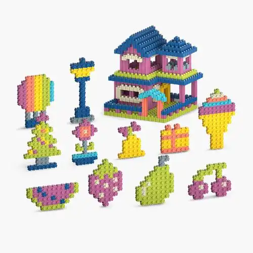 100pcs串联积木手提礼盒儿童趣味益智积木儿童diy拼装积木玩具送