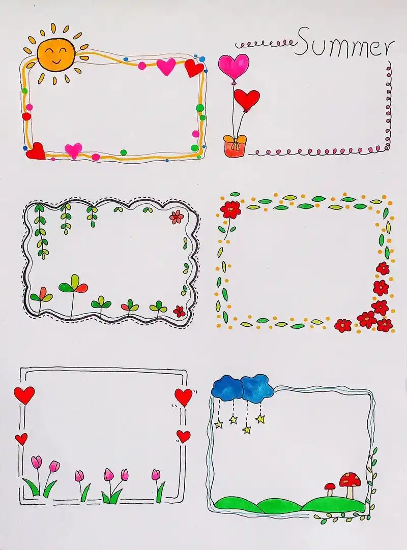 花边边框,手帐分割线,手帐素材.简单的花边边框,手抄报边框, - 抖音