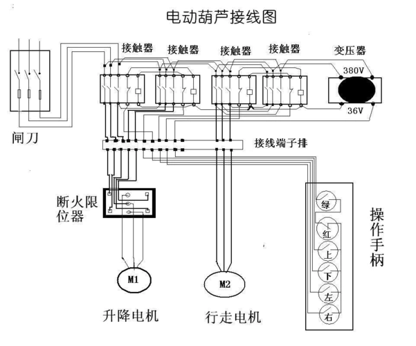 电动葫芦现场实际接线图