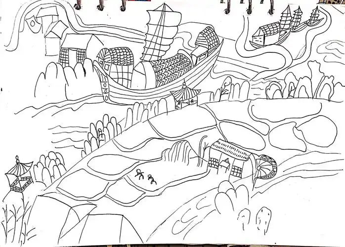 线描13—京杭运河 - 简书