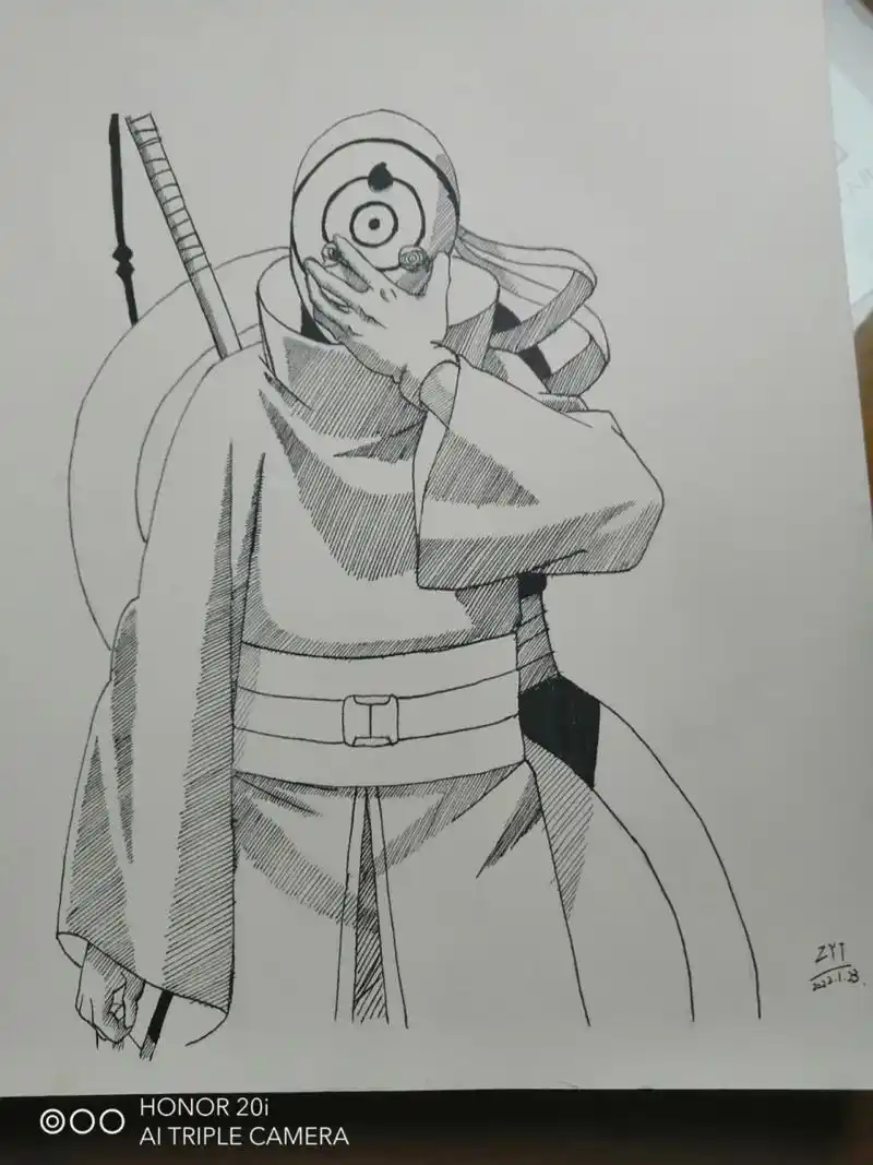 为了琳从而挑起整个忍界大战的人 笔:樱花005 01 05 1 纸:a4素描纸