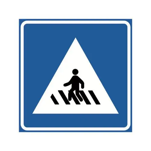 安赛瑞 11051 国标铝合金反光交通安全标志牌(人行横道)边长60cm