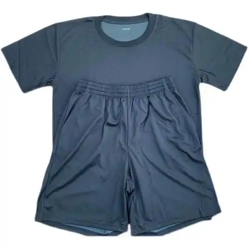 无标纯黑色际华3543体能训练服短袖体能服t恤套装男士圆领速干