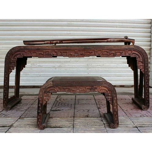 老挝大红酸枝交趾黄檀明式古琴桌凳共鸣琴案古筝桌写字台红木家具