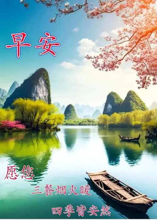 早安祝福图片带字带早上好问候语新的一天吉祥如意周二愉快