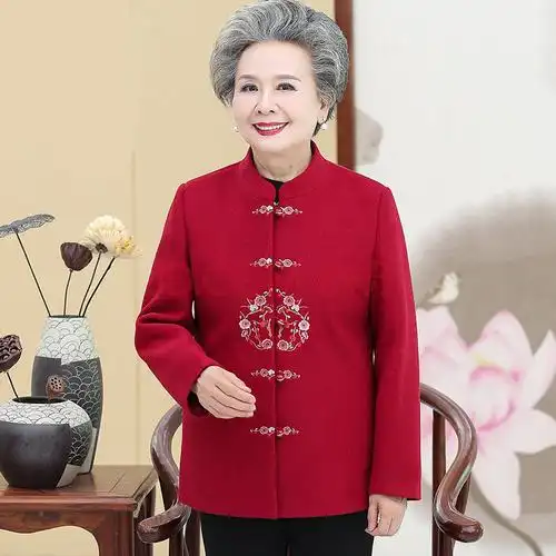 90岁80大寿老人生日唐装中老年人喜庆服装老人过生日穿的衣服奶奶春秋