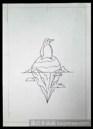 南极冰川的简笔画