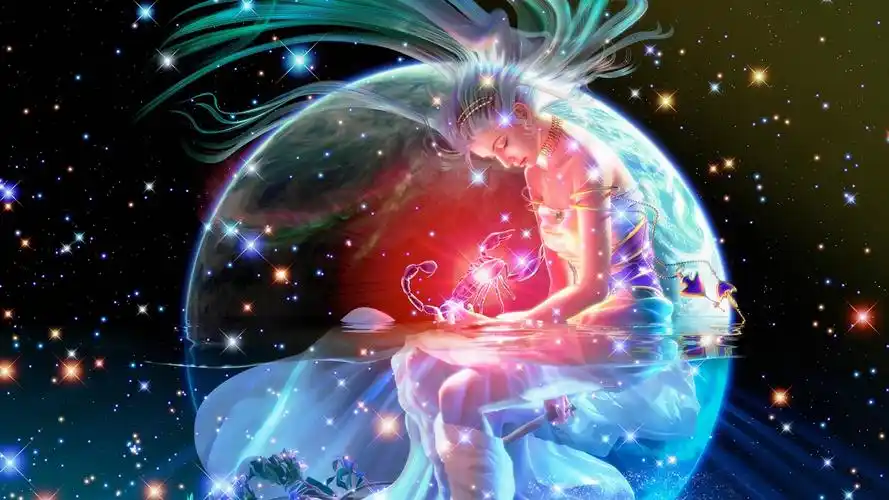 黄道十二星宫之 天蝎座,繁星点点,桌面壁纸