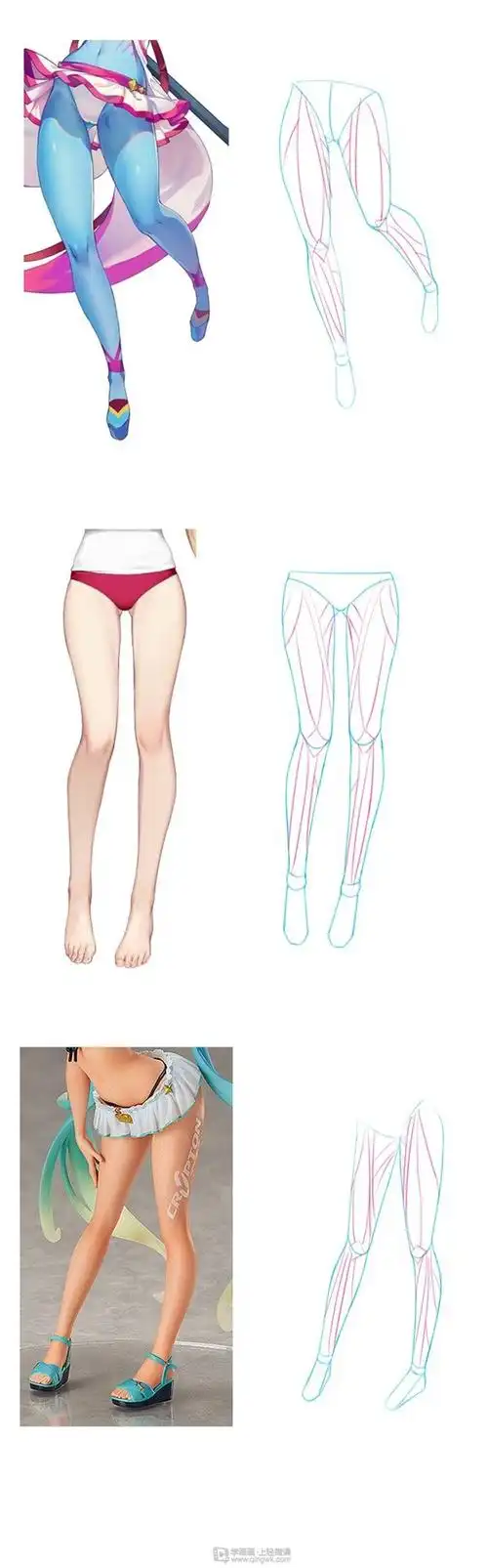 动漫插画基础腿部结构练习