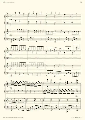 钢琴谱 - 卡农四手联弹 c调