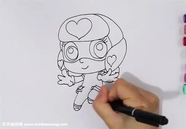 甜心超人简笔画