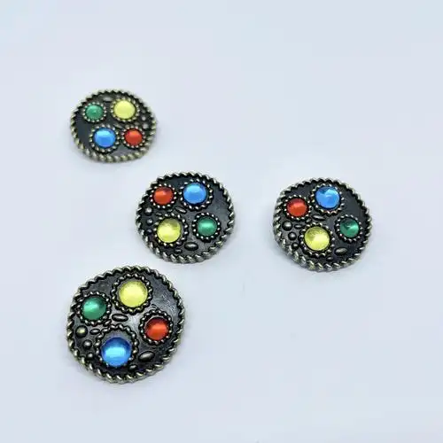 源头厂家宝石复古彩珠宝石金属高脚纽扣小香风外套针织衫装饰扣子