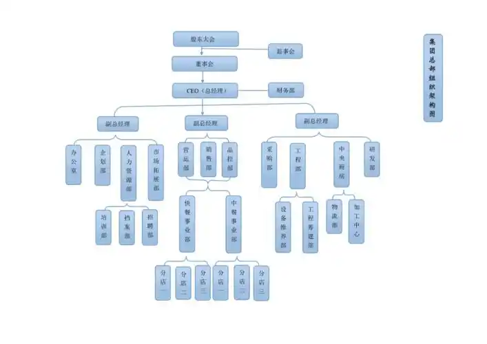 餐饮管理公司组织架构图