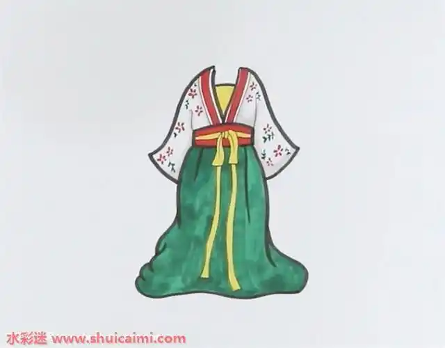 古代襦裙简笔画对襟襦裙简笔画齐胸襦裙简笔画襦裙简笔画怎么画漂亮的