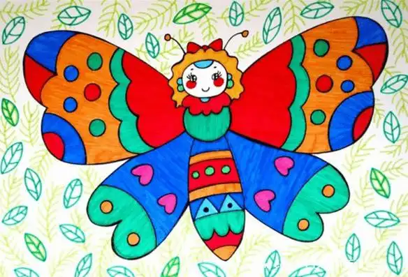 儿童画一只花蝴蝶