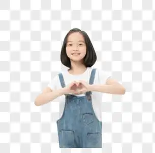 可爱的小女孩比心图片