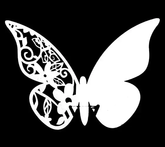 速卖通 反光金色席位卡 激光镂空3d蝴蝶墙贴 纸插卡 桌卡纸花边