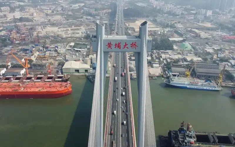 上帝视角看广州-黄埔双岗地铁站到黄埔大桥-20230228-4k