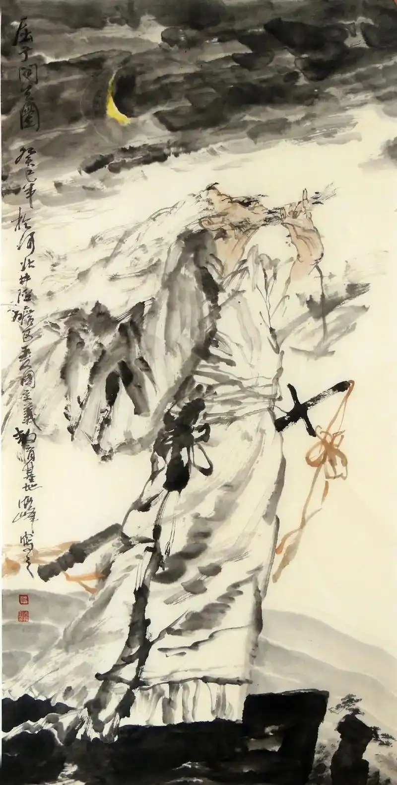 水墨写意人物赏析.#国画 #艺术 兰州成功美术馆 温海峰先生 - 抖音