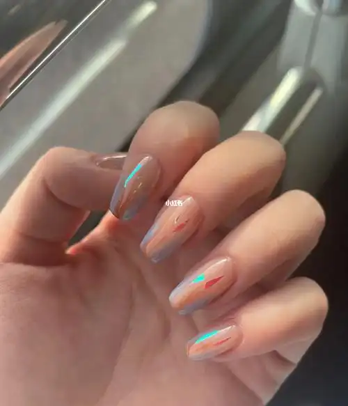 油画晕染玻璃纸美甲分享